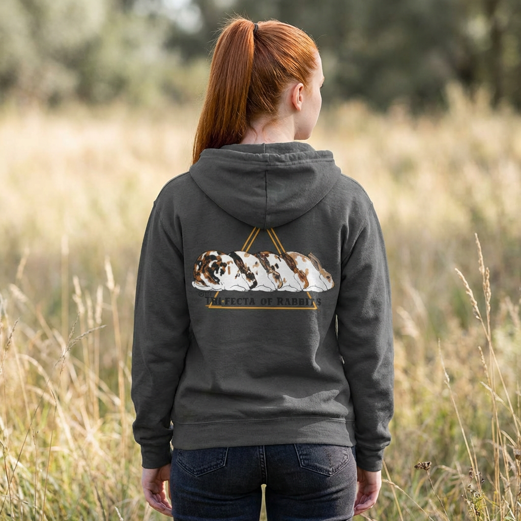 #TeamBlackOrange Tri-Fecta of Rabbits Unisex Heavy Blend Full Zip Hoodie