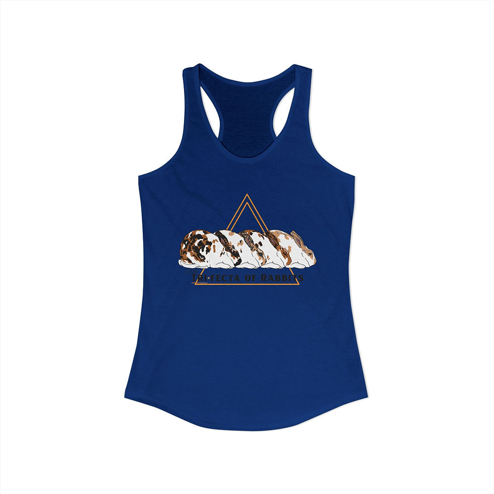 Thumbnail: Perfect Fit Women's Racerback Tank - 'Trifecta of Rabbits' Design