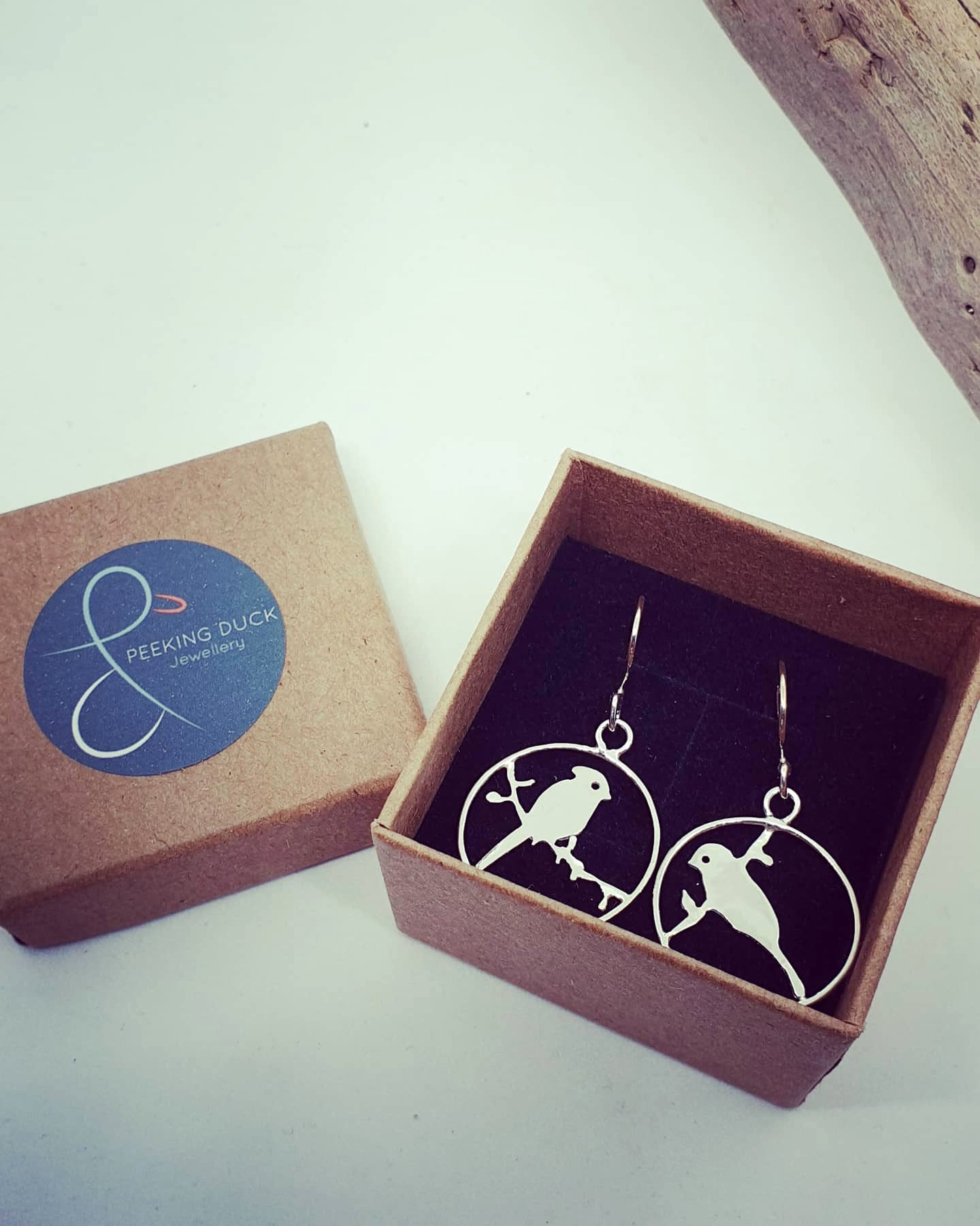 Song bird silhouette earrings