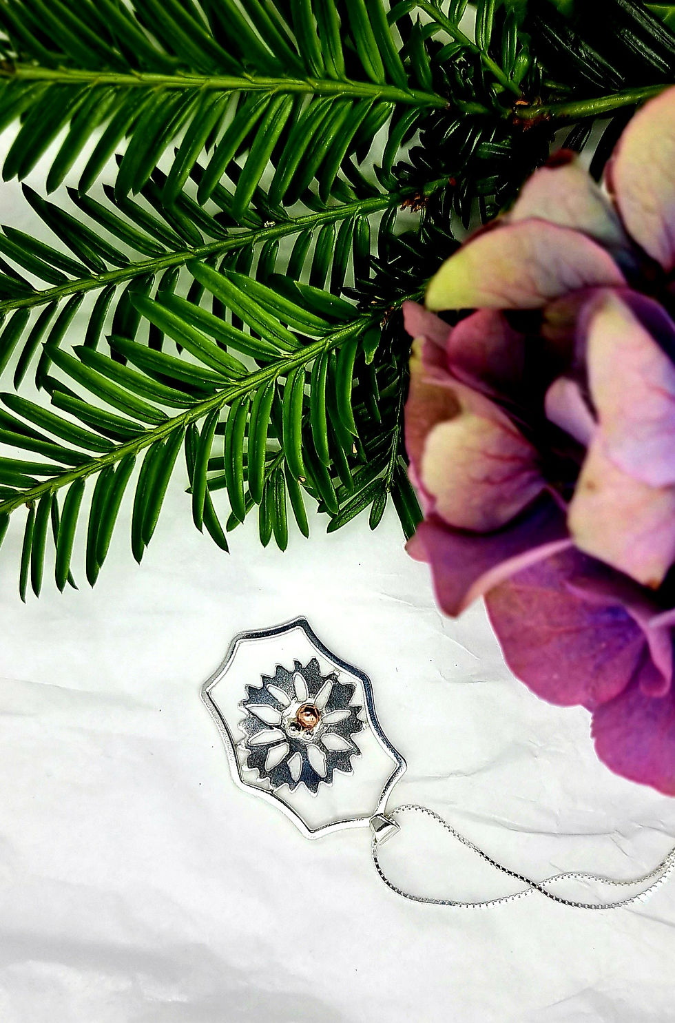 Thumbnail: Pinched frame pendant and chain