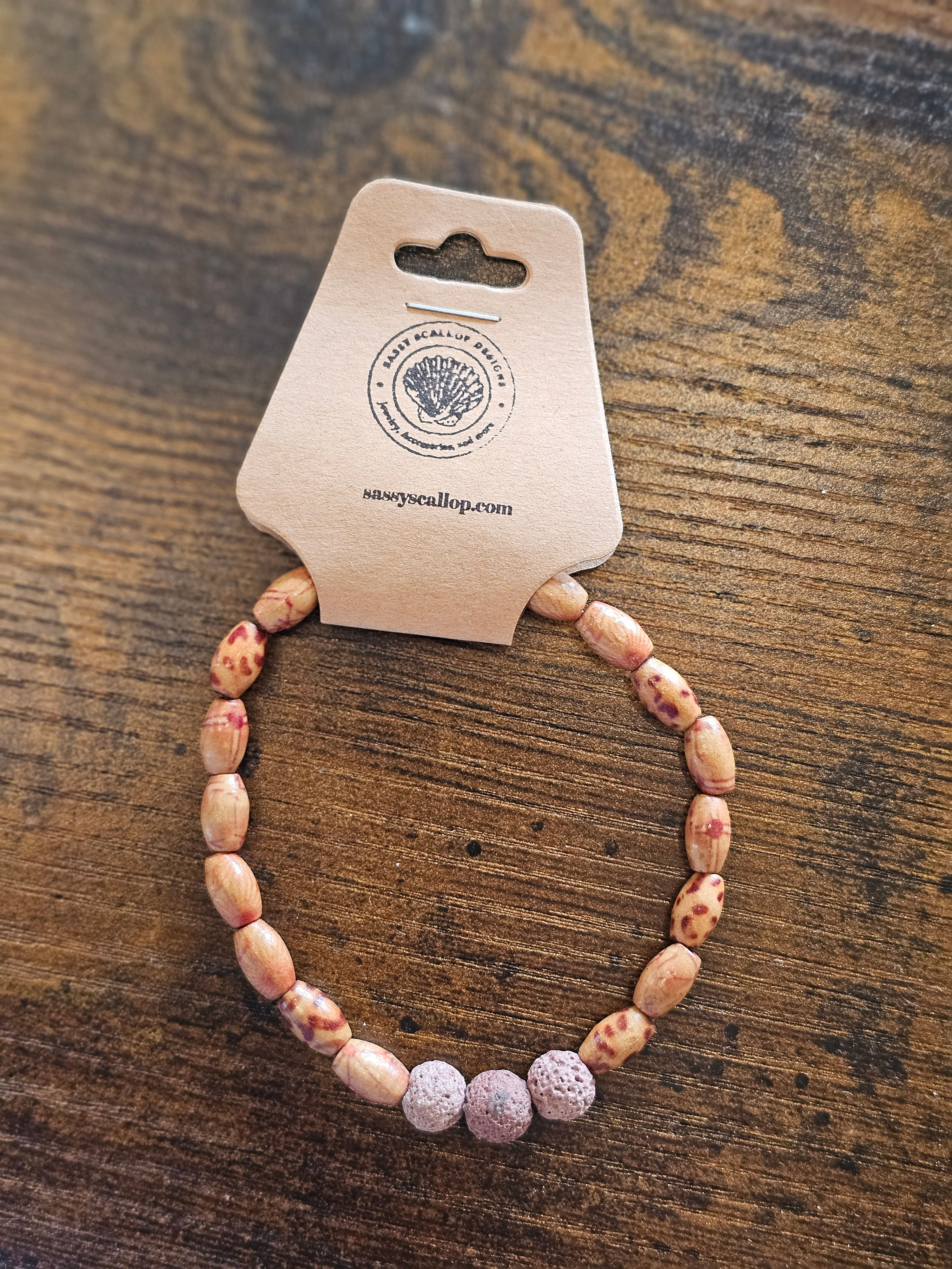 Brown Lava Rock Beaded Bracelet