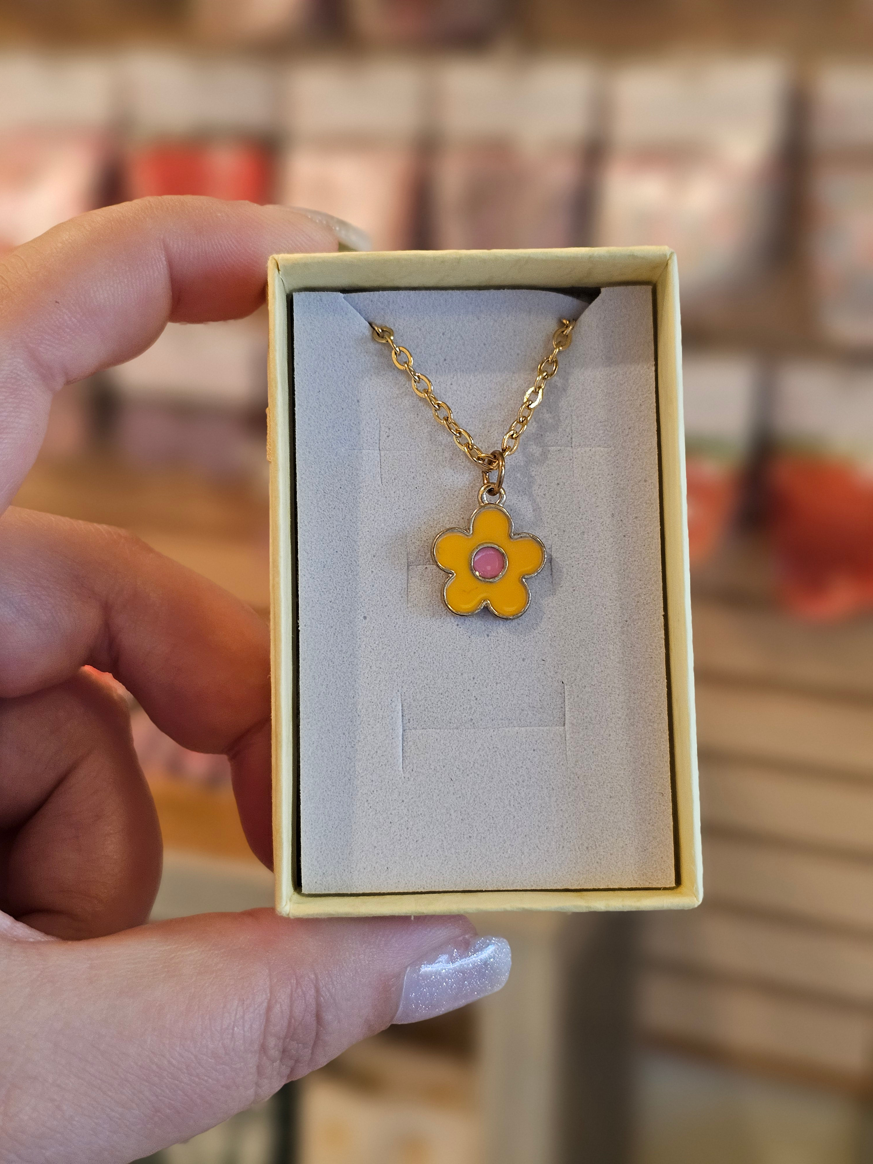 Orange Flower Pendant