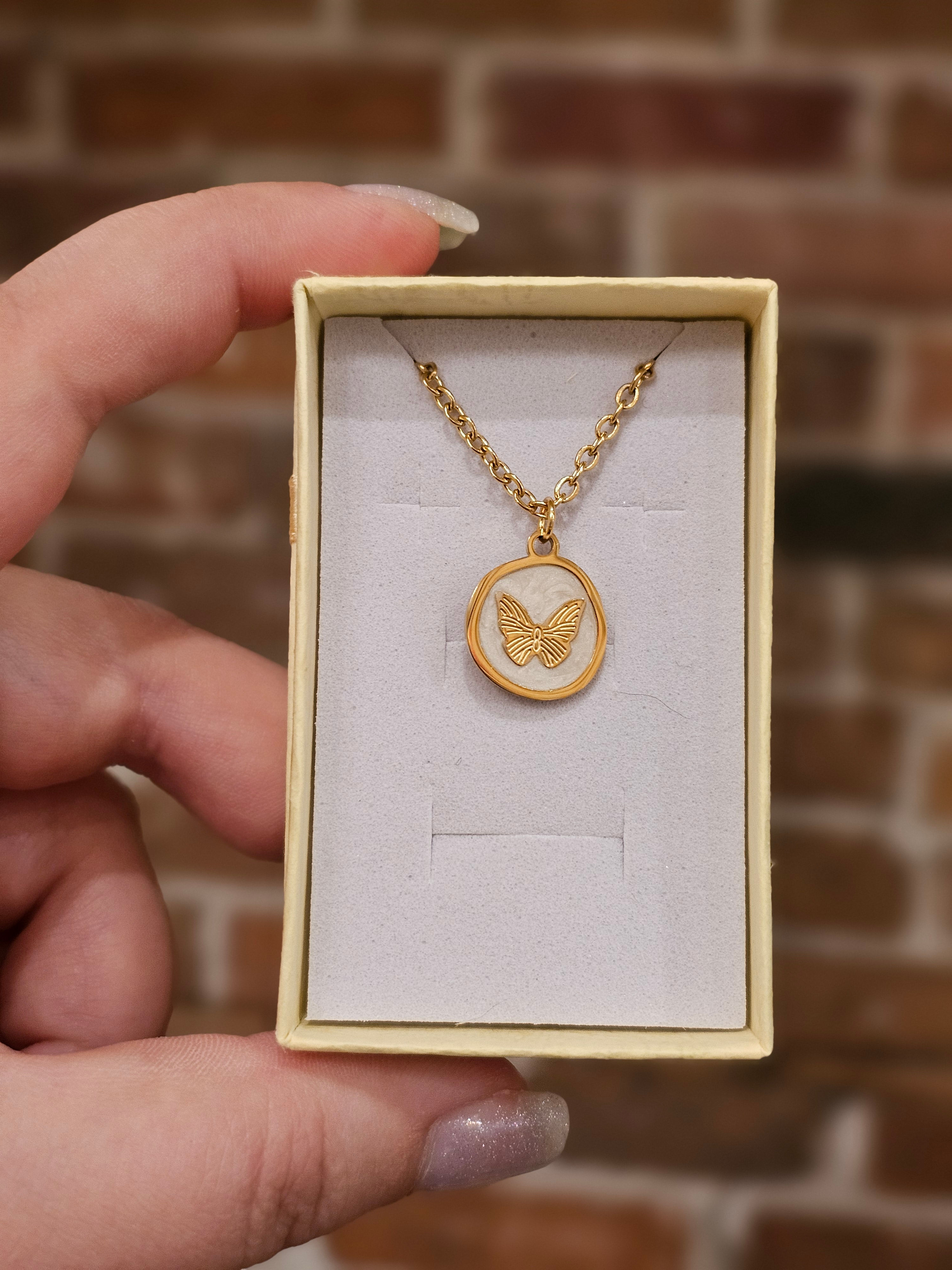 White Butterfly Pendant