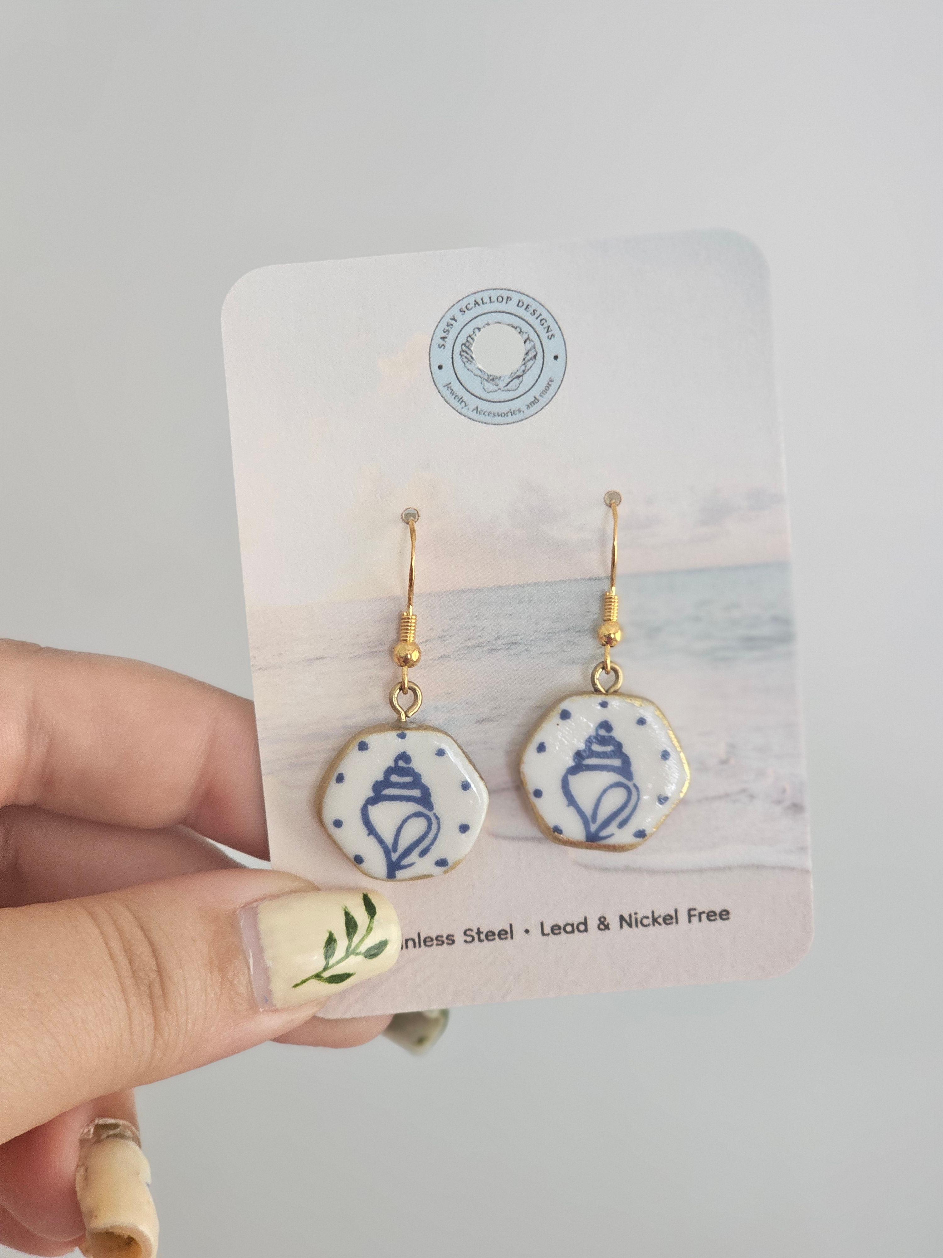 Ceramic Shell Earrings