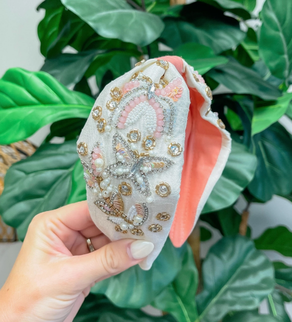 Butterfly and Floral Beaded Headband