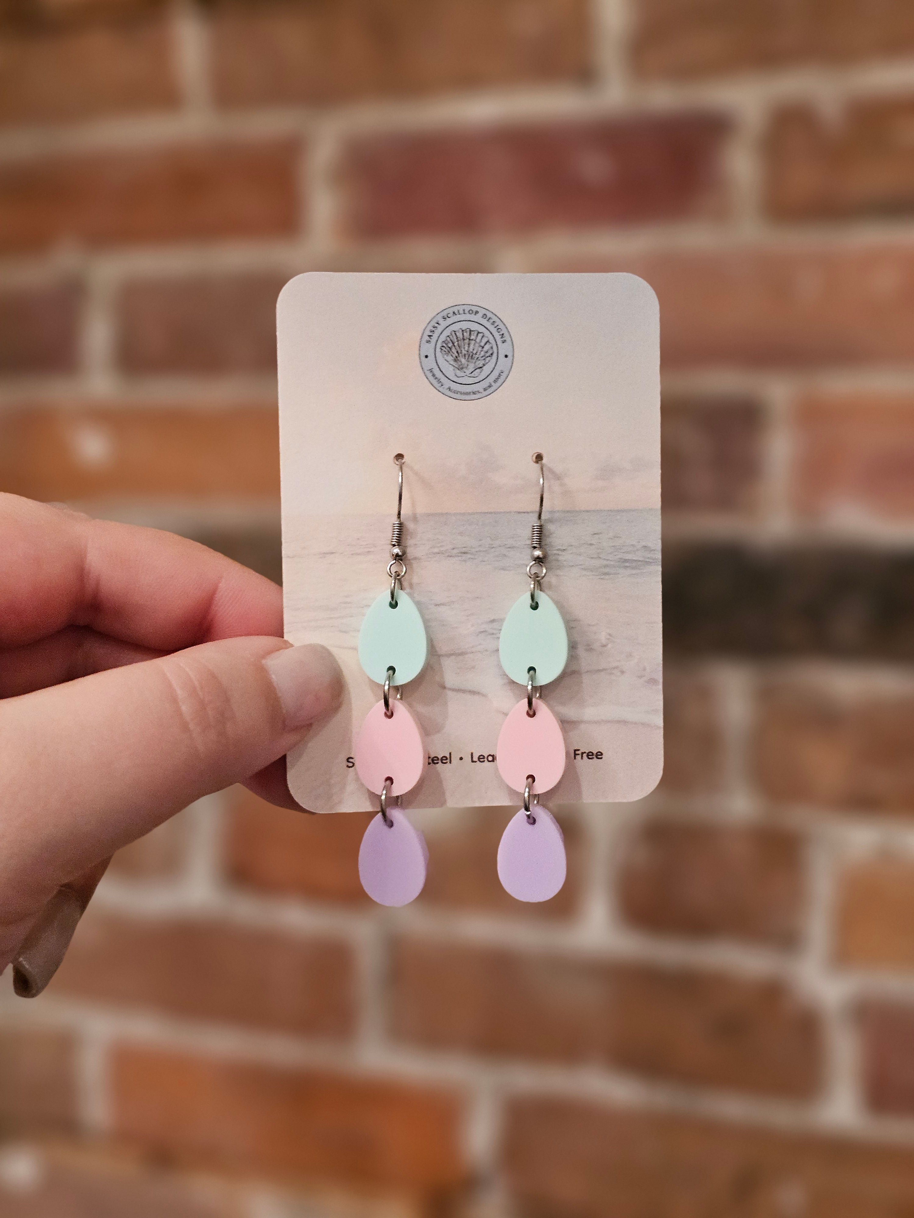 Pastel Egg Trio Acrylic Earrings