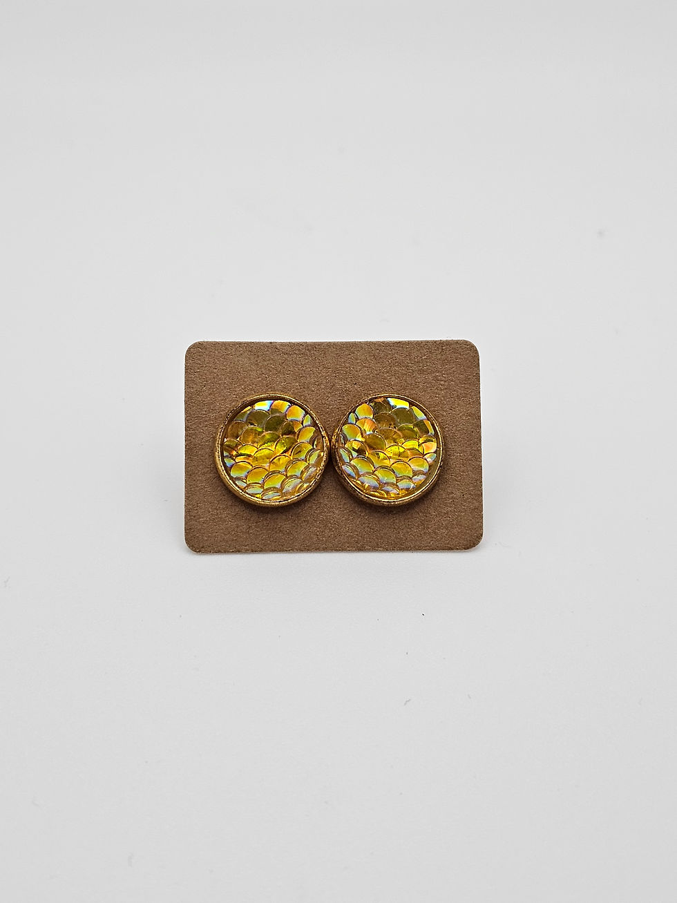 Gold Mermaid Scale Studs