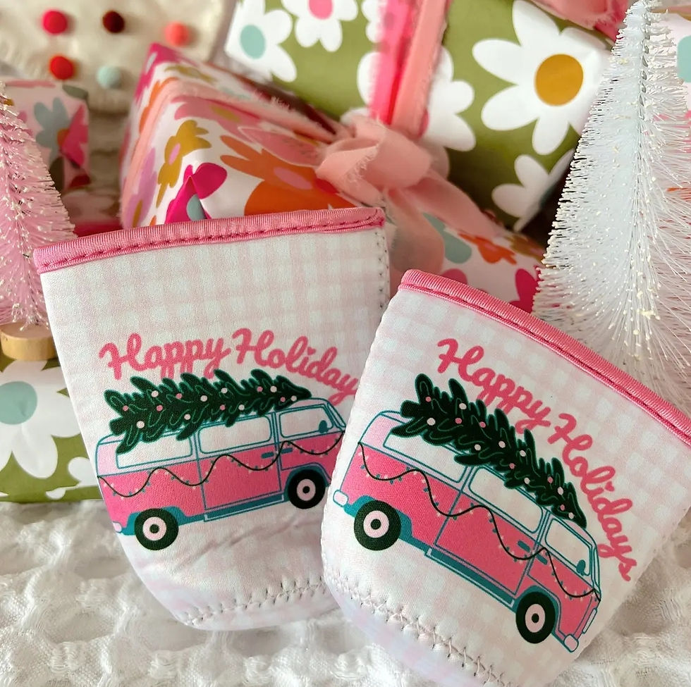 Elle Nicole Happy Holidays Van Cup Cover