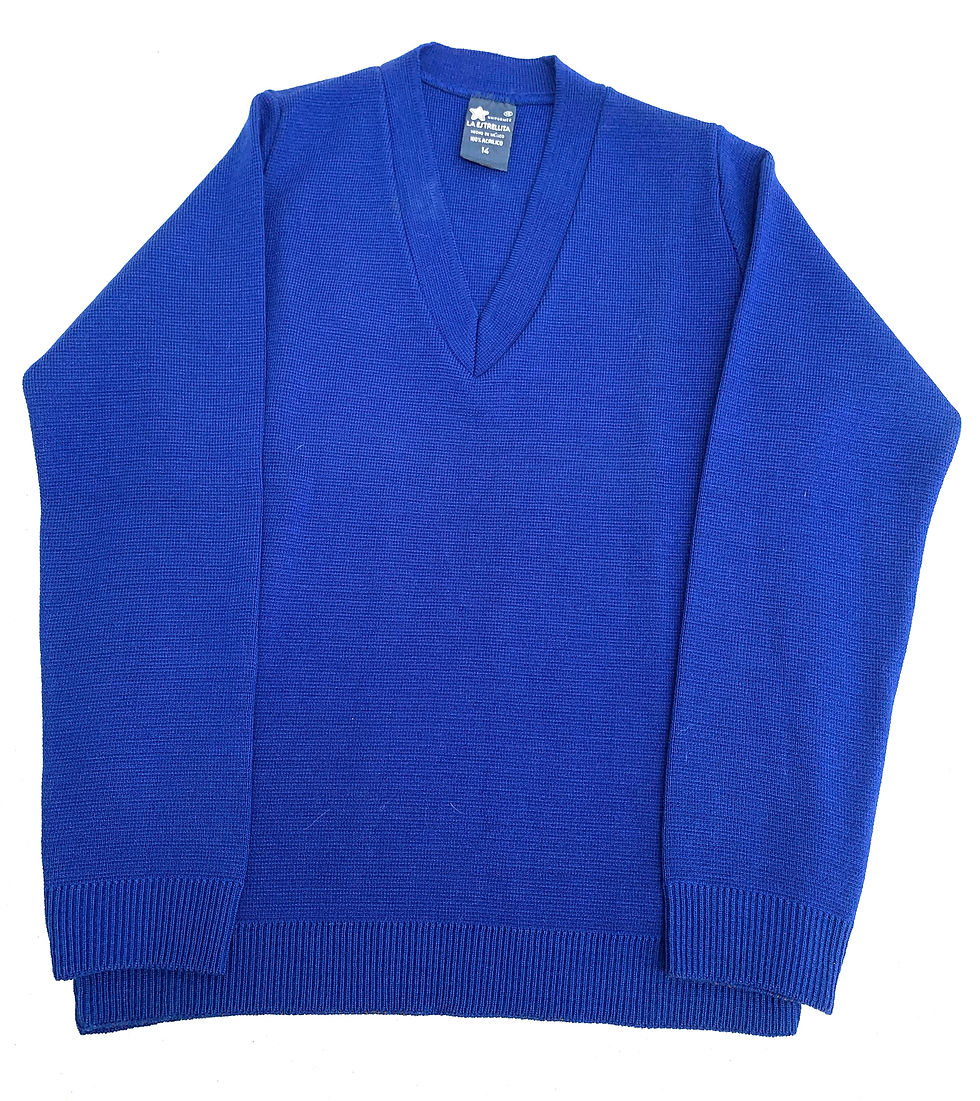 Miniatura: Suéter Cuello V Azul Extendido