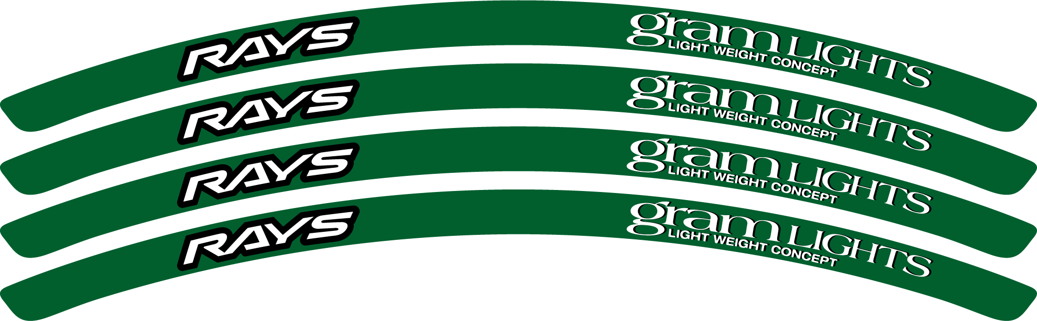 Gram Lights 57DR/CR Rim Stickers 17"+ | British Racing Green (4 PCS)