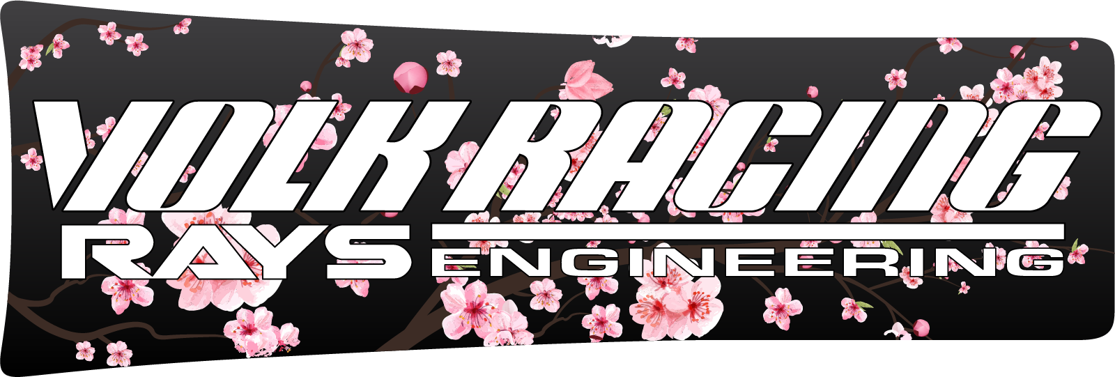 Volk Racing TE37SL 18" Wheel Spoke Stickers - Cherry Blossom Black (4 PCS)