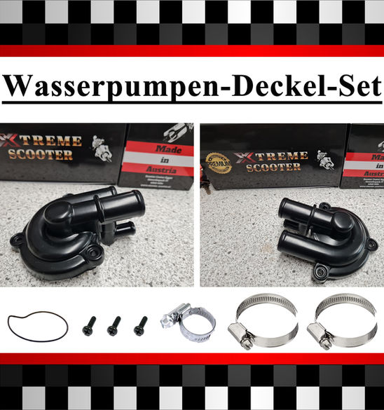Wasserpumpendeckel-Set Black Series Schwarz Matt Glanz Xtreme Scooter Center Egger Vespa G