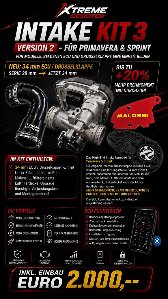 Intake Kit - Street Racing High End Primavera Sprint 125ccm Euro 3 4 5 5+ Keyless iget eng