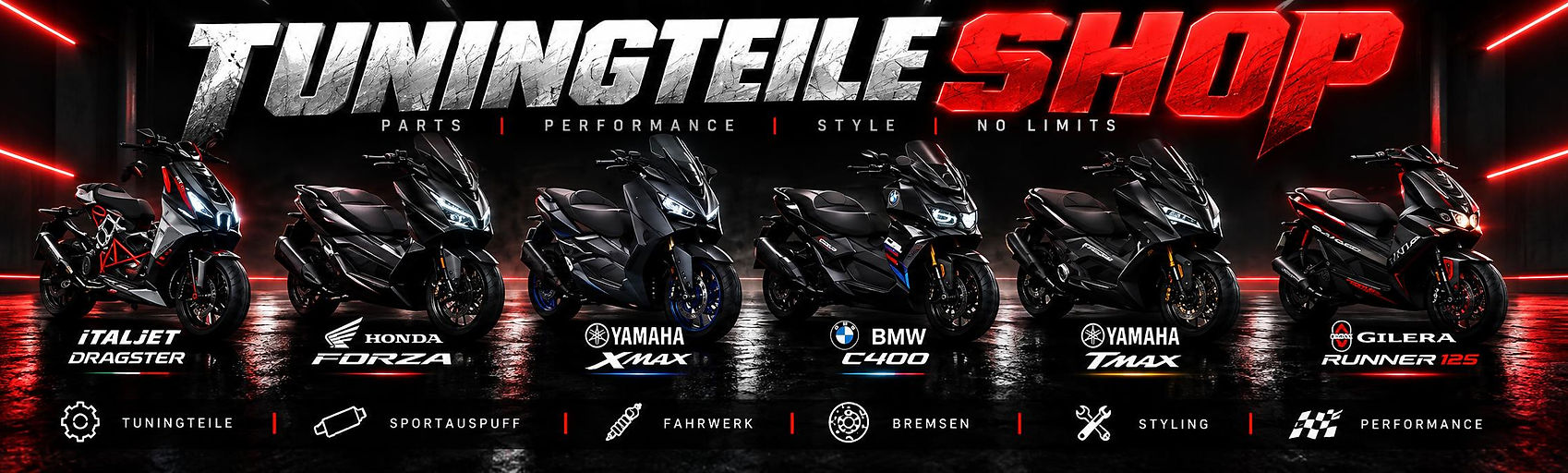 Tuningteile-Shop mit sechs Premium-Scootern.JPG