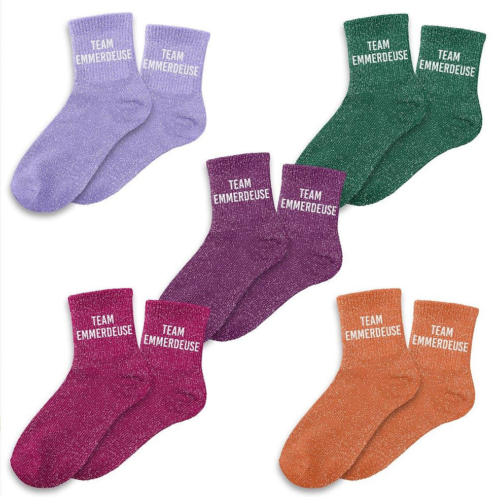 Miniature : CHAUSSETTES A PAILLETTES TEAM EMMERDEUSE