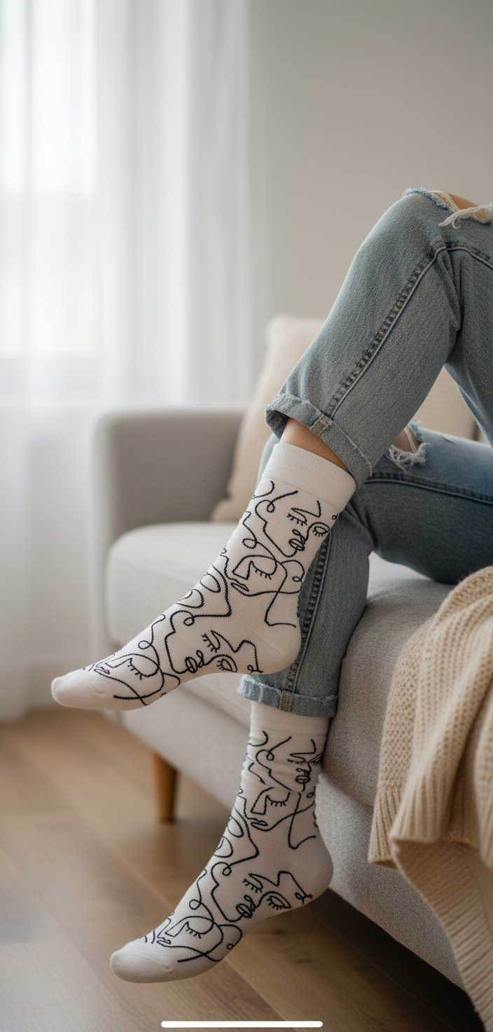 CHAUSSETTES GRAPHIQUES VISAGES