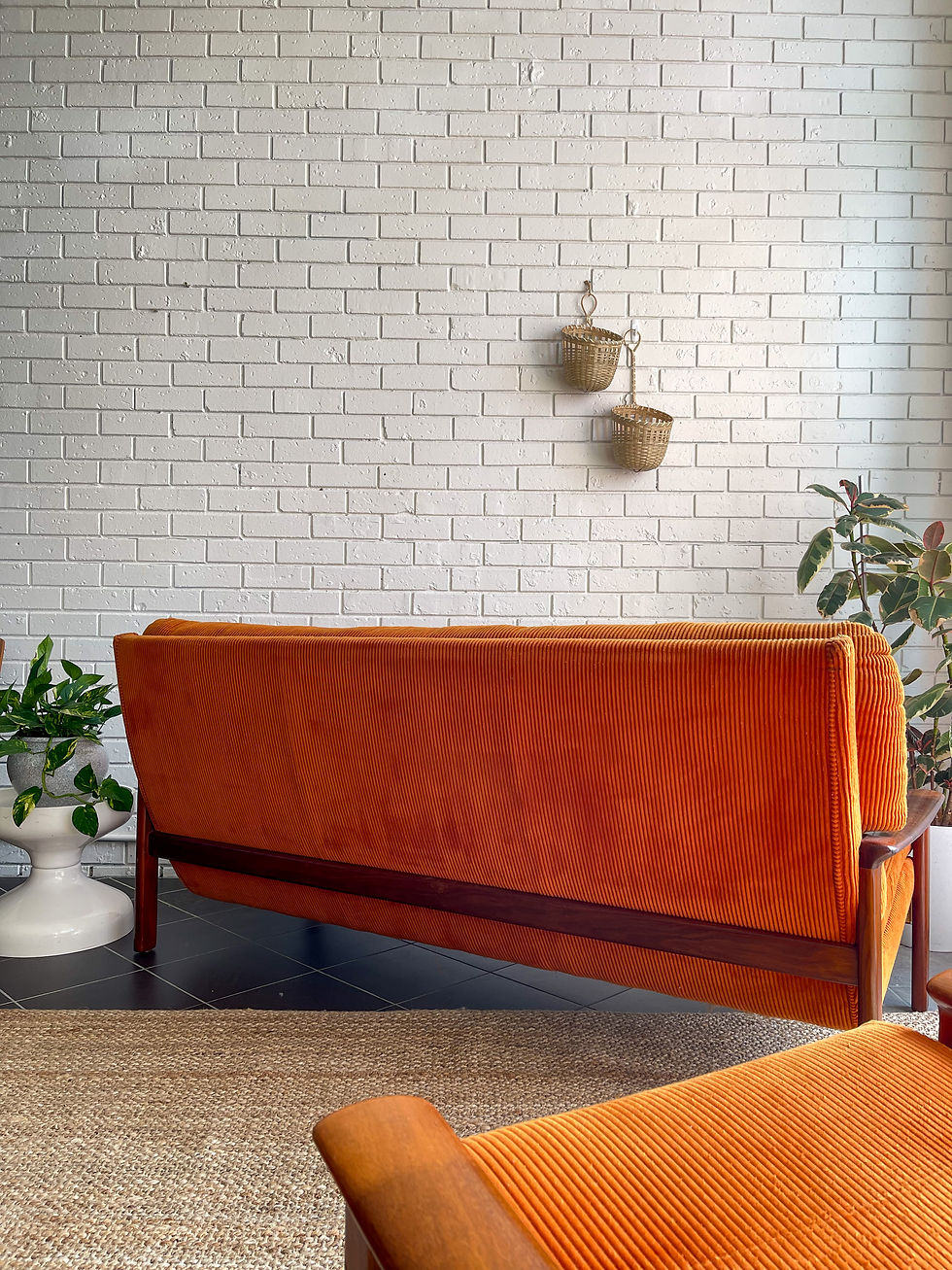 Thumbnail: Tessa T1 Orange Corduroy 3 seater sofa