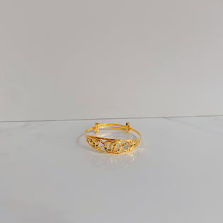 916 Gold Loop Bangle (Adjustable For Babies)