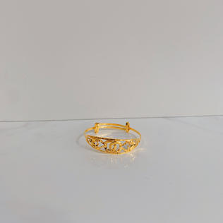 916 Gold Loop Bangle (Adjustable For Babies)