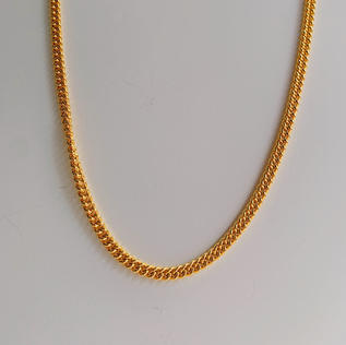 916 Gold Thin Fish Bone Necklace