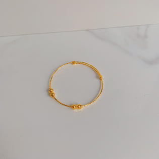 916 Gold Beads Bangle (Adjustable For Babies)