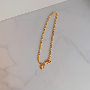 916 Gold Heart Charm Anklet
