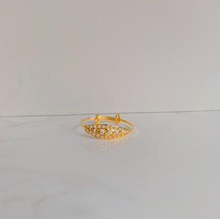 916 Gold Heart Bangle (Adjustable For Babies)