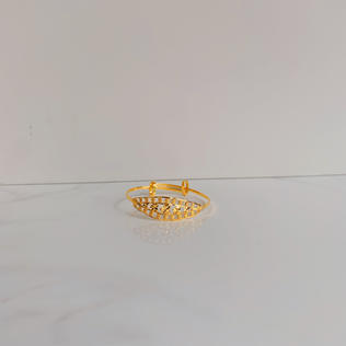 916 Gold Heart Bangle (Adjustable For Babies)