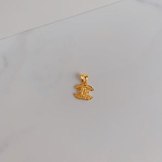916 Gold Single Tone Double C Pendant