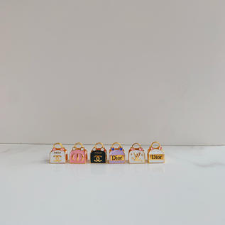 916 Gold Enamel Coated Handbag Charms
