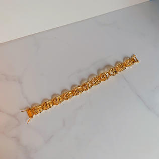 916 Gold Double C Clip Bracelet
