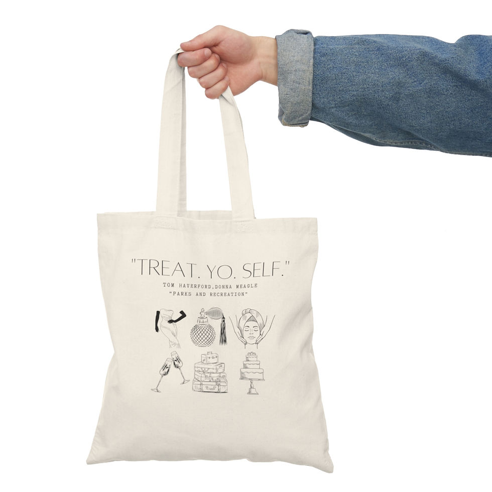 Thumbnail: TV Quote - "Parks and Rec" "Treat Yo Self" - Canvas Tote Bag