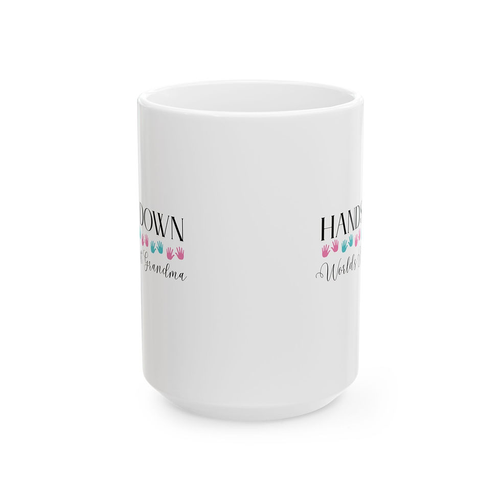 Thumbnail: "Hands Down- Worlds best Grandma – Ceramic Mug 11oz, 15oz