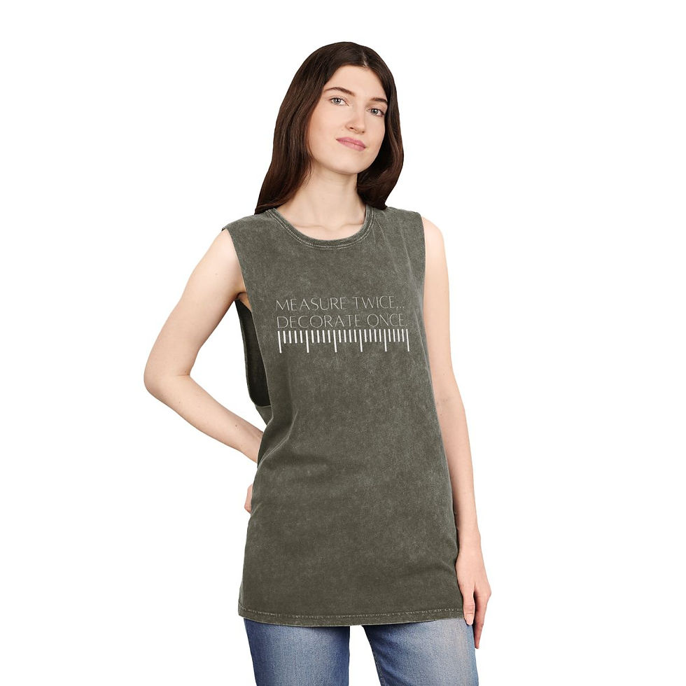 Thumbnail: Measure Twice, Decorate Once Unisex Stonewash Tank Top
