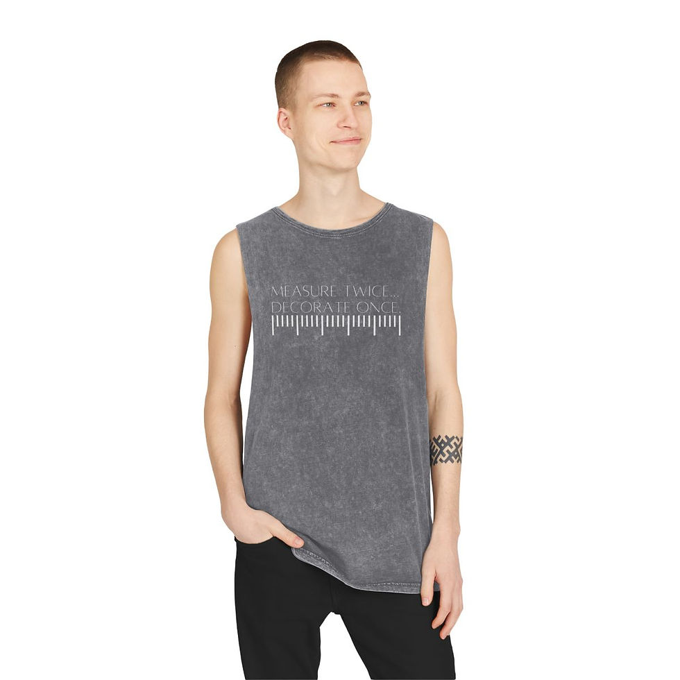 Thumbnail: Measure Twice, Decorate Once Unisex Stonewash Tank Top