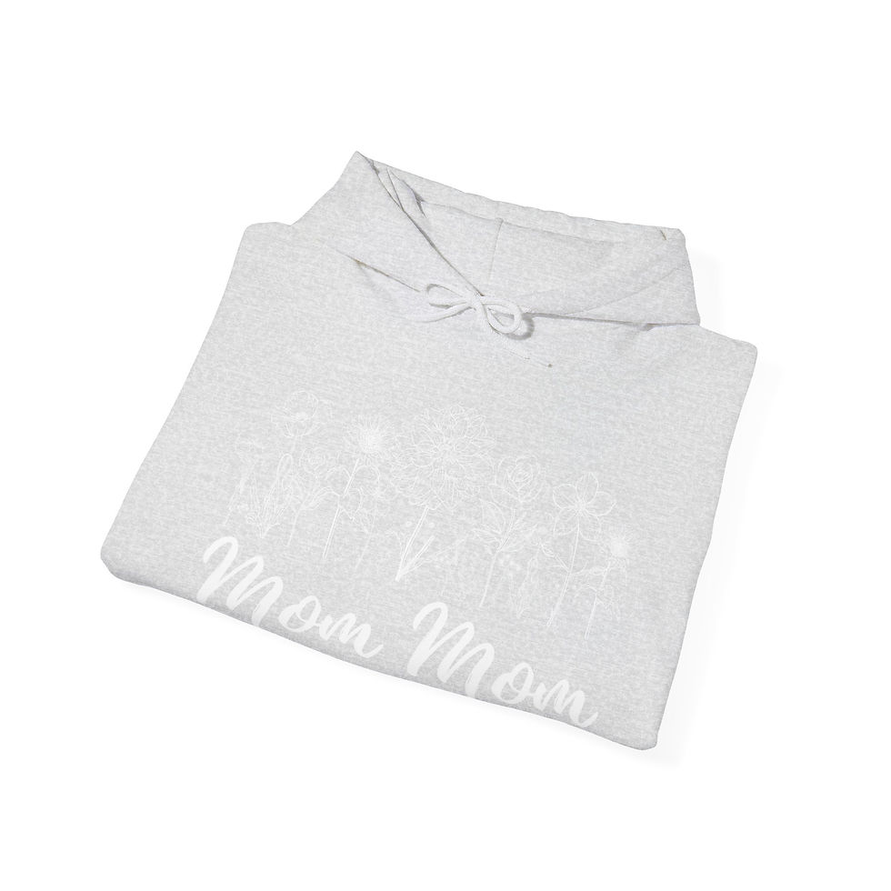 Thumbnail: Mom Mom White Flowers Heavy Blend™ Hooded Sweatshirt