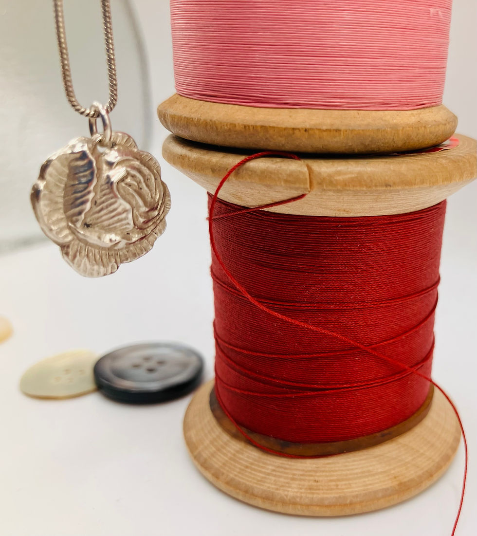 silver rose on chain