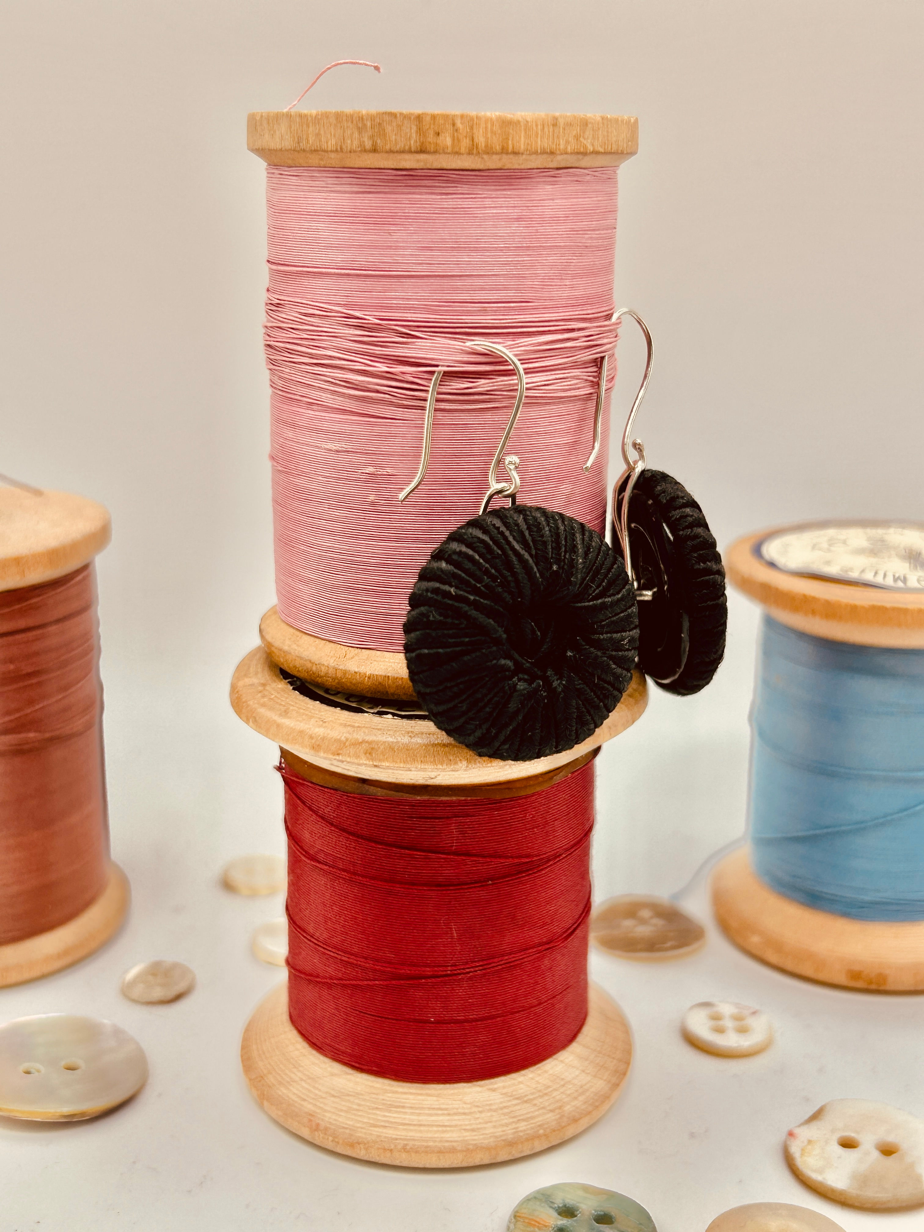 Black cord earrings