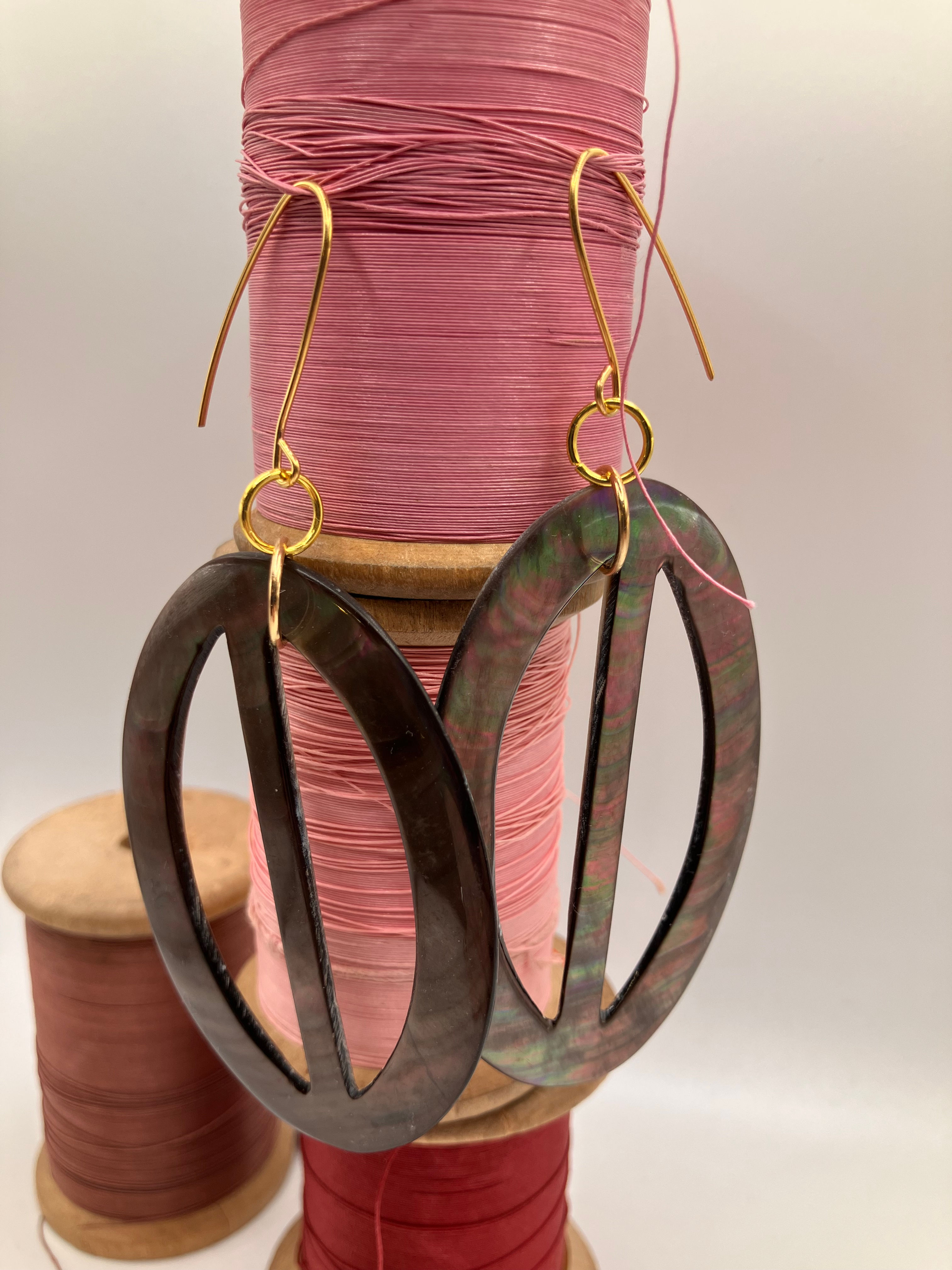 Mother Of Pearl Buckle Earrings