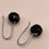 Thumbnail: Rare and Beautiful facetted Black Vintage glove button earrings hung on sterling silver ear wires