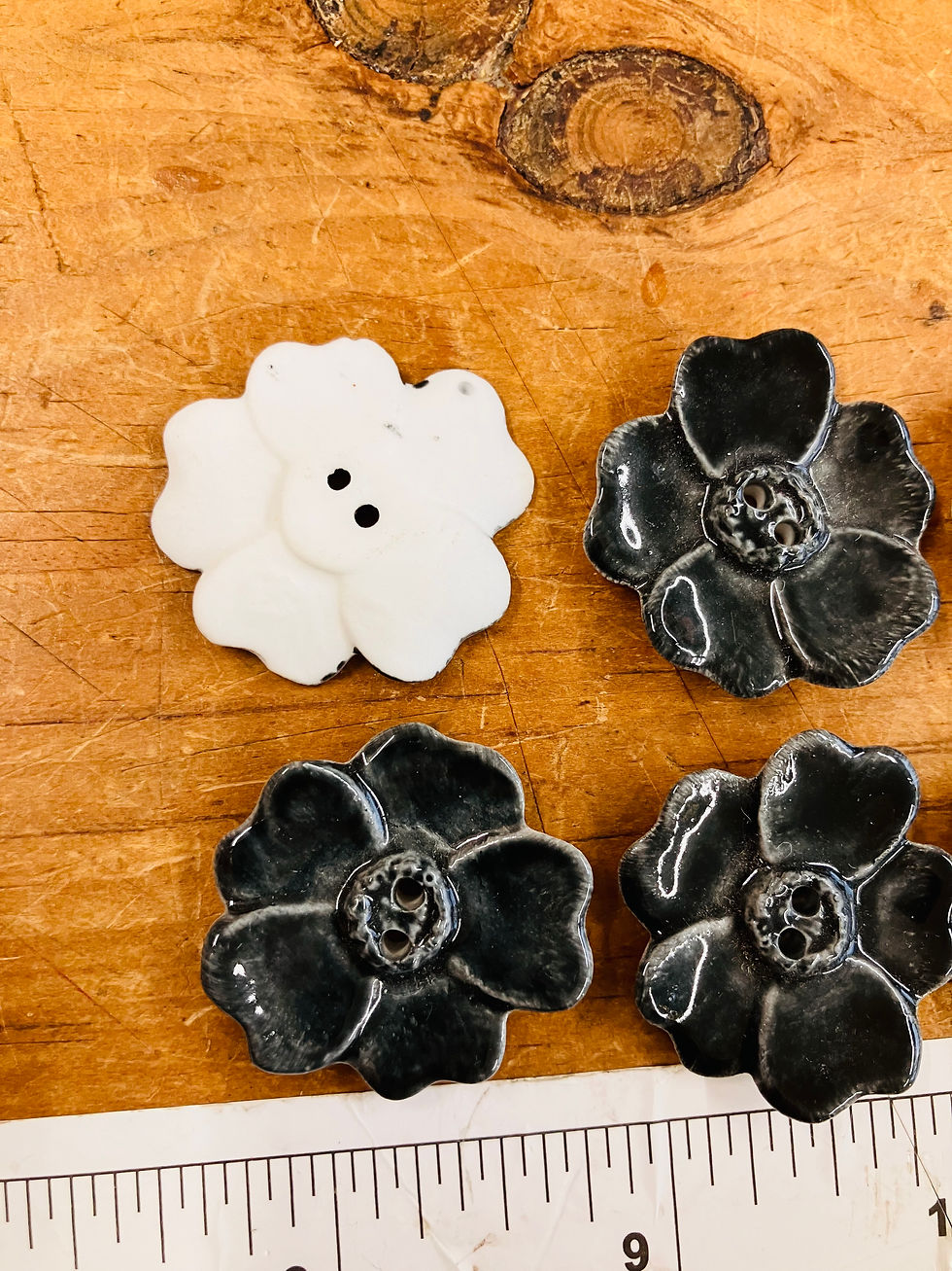 porcelain flower buttons