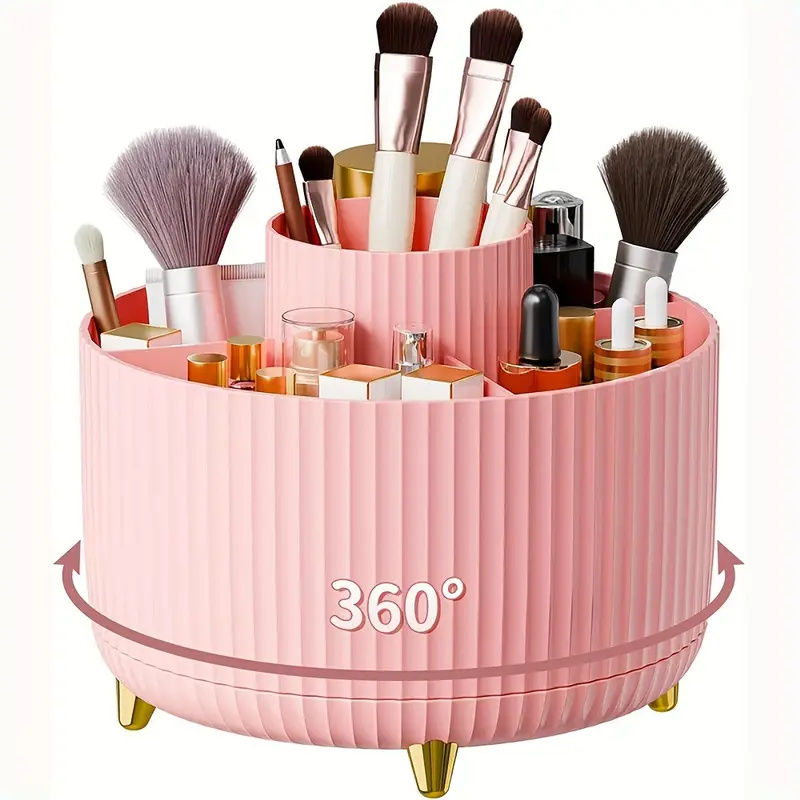 Miniatura: Makeup Brush Holder Organizer 5 Slot 360° Rotating Makeup Brushes Desktop Stora