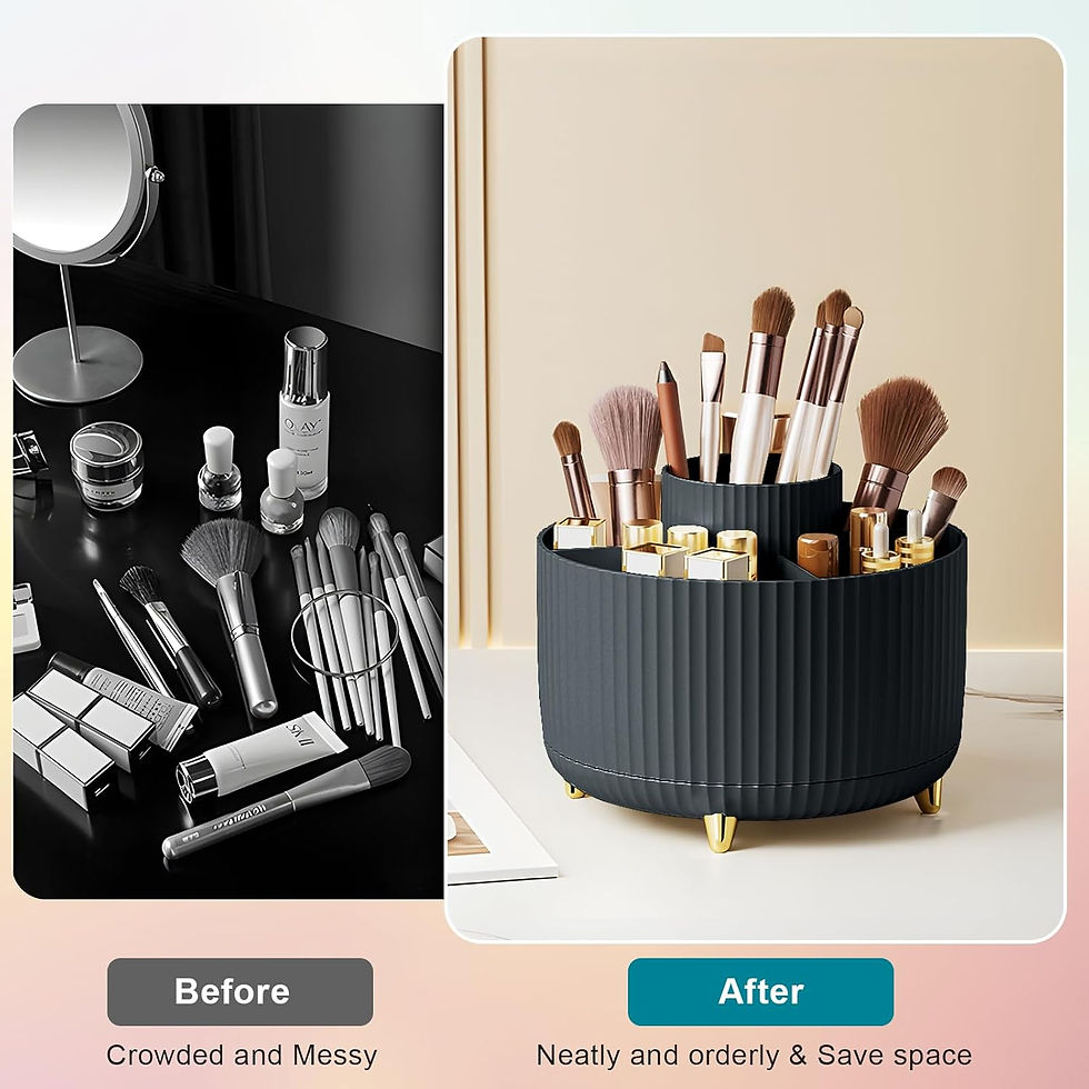 Miniatura: Makeup Brush Holder Organizer 5 Slot 360° Rotating Makeup Brushes Desktop Stora