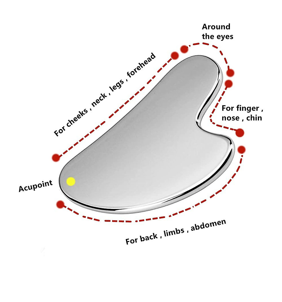 Miniatura: Gua Sha in Acciaio Inossidabile con Pochette