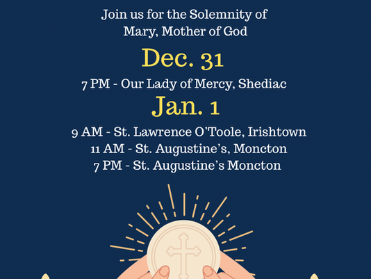 🌟 New Year’s Masses – Solemnity of Mary, Mother of God 🌟