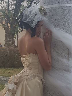 Particolare del corsetto stile '700 con incrocio