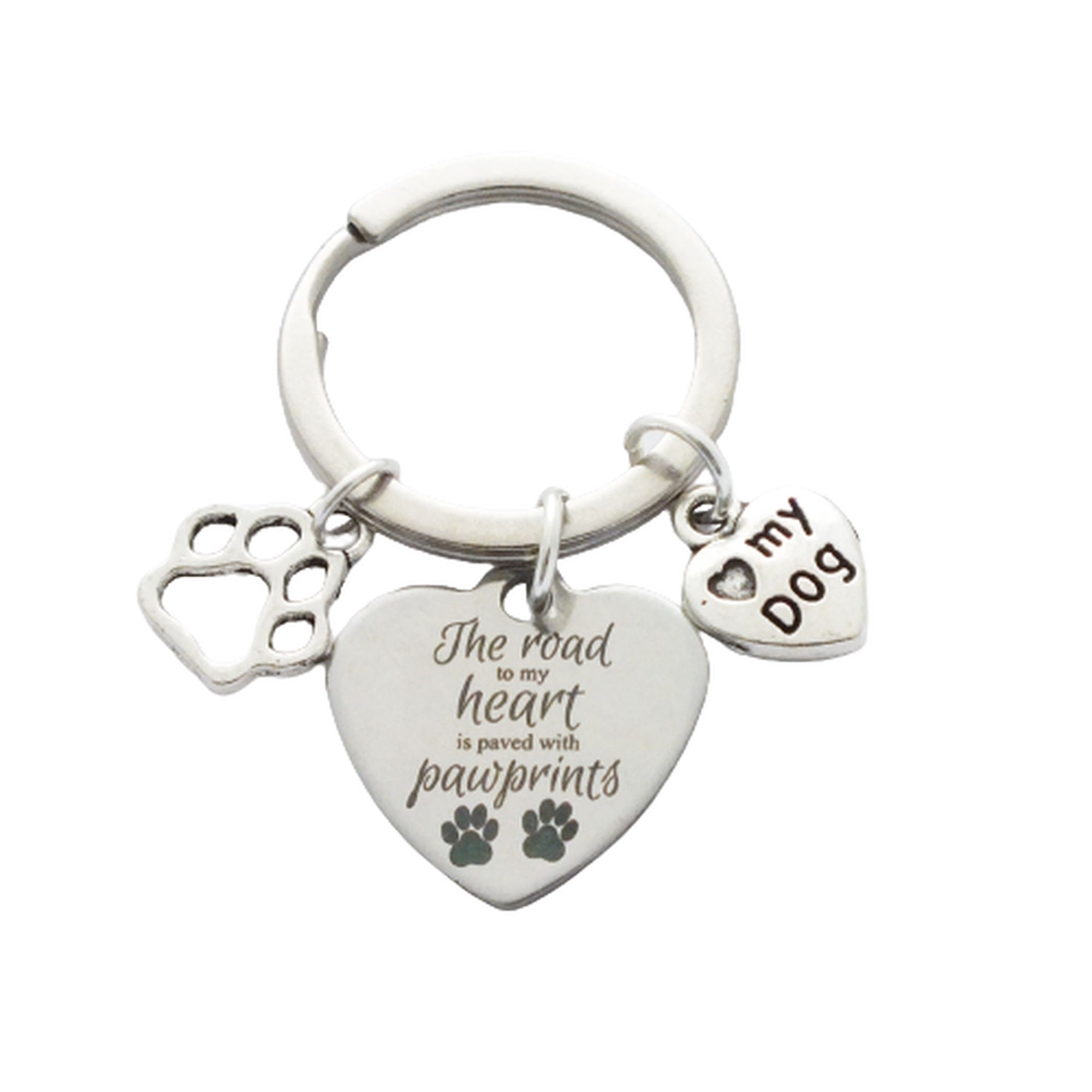 "The road to my heart is paved with paw prints" Dog memorial keepsake