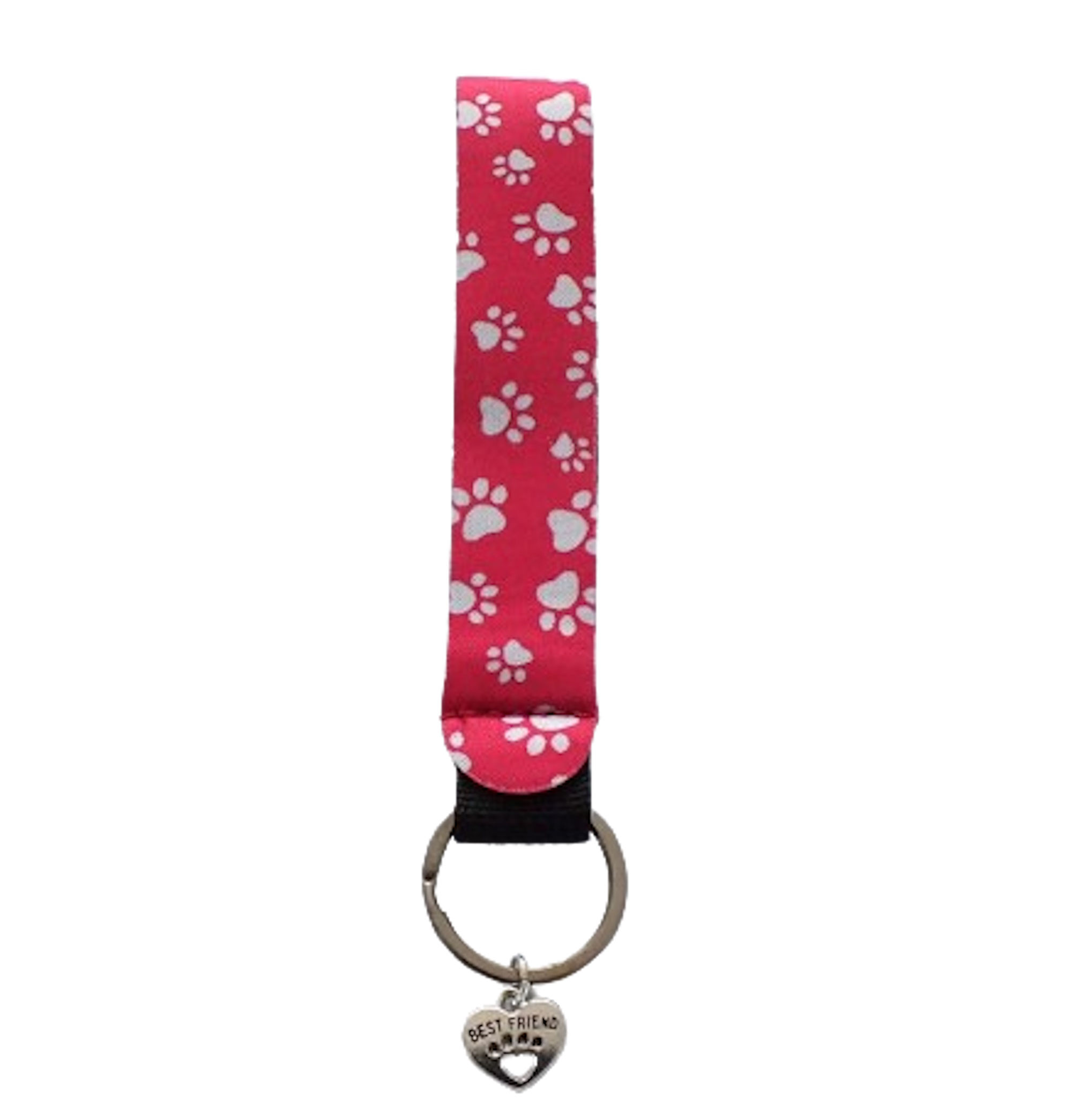 Pawprint Best Friend Neoprene Keychain Wrist Strap Lanyard - Dog Walker Keyring