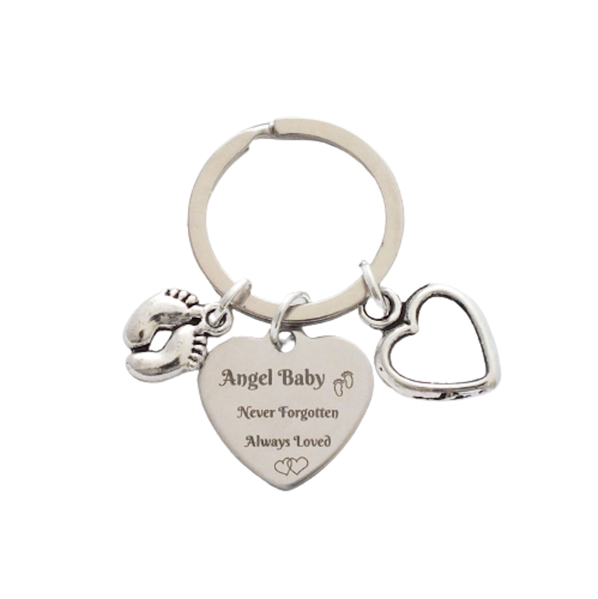 "Angel Baby Never Forgotten Always Loved" - Keyring Keepsake