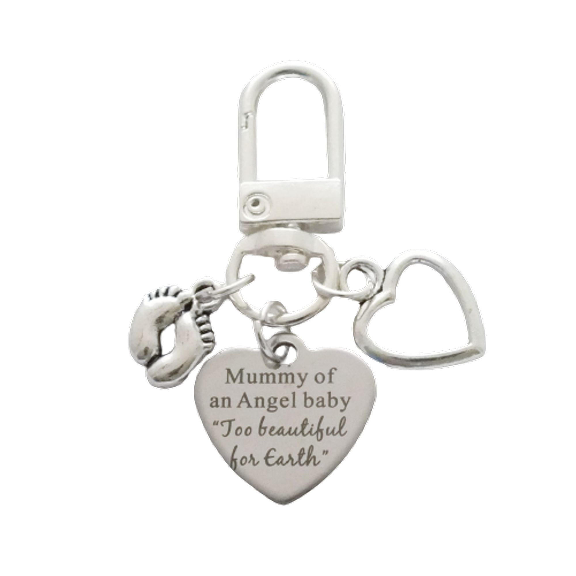 Mummy of an angel "Too beautiful for Earth" pendant with charms - Bag Charm